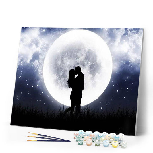 Romantic Kiss and Full Moon