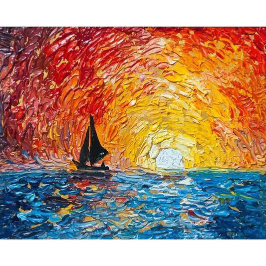 Sailboat and Rising Sun