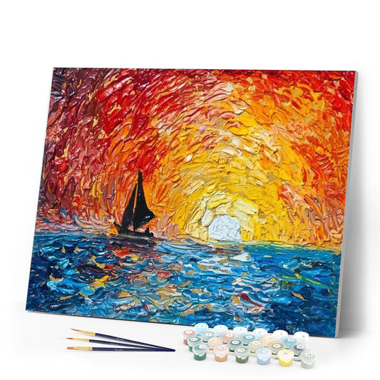 Sailboat and Rising Sun