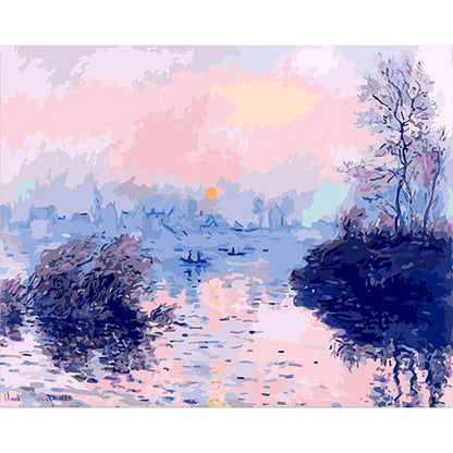 Claude Monet - Sunset on the Seine at Lavacourt