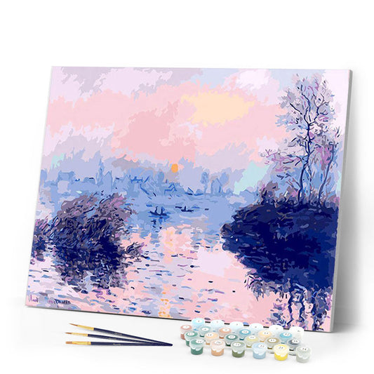Claude Monet - Sunset on the Seine at Lavacourt