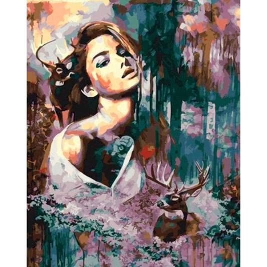 Woman and Deer