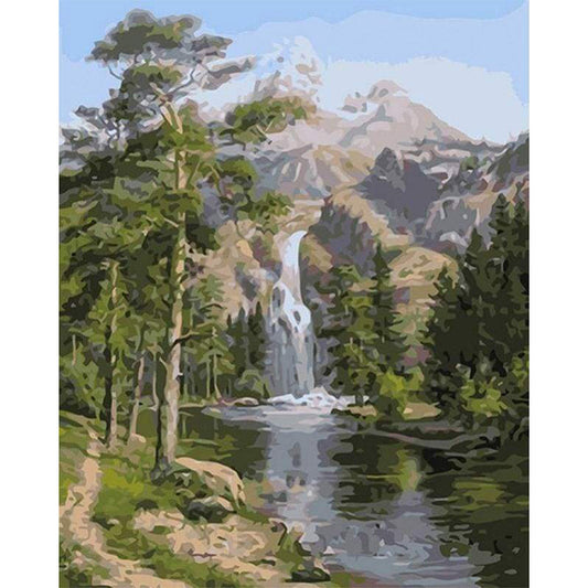 Waterfall near the mountain
