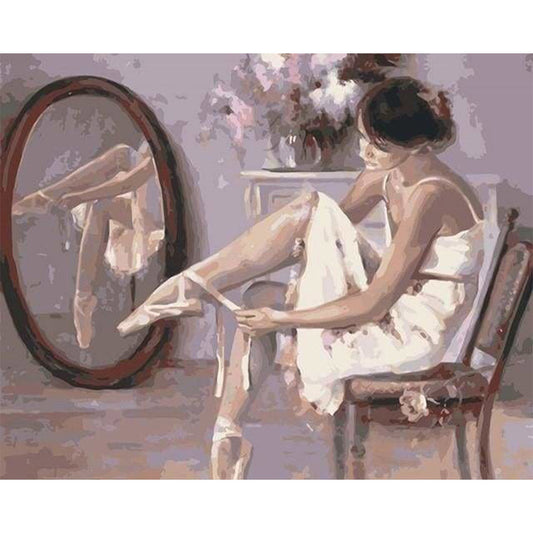 Preparing ballerina shoes