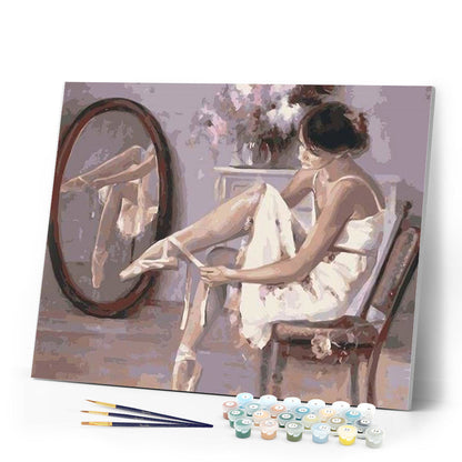 Preparing ballerina shoes