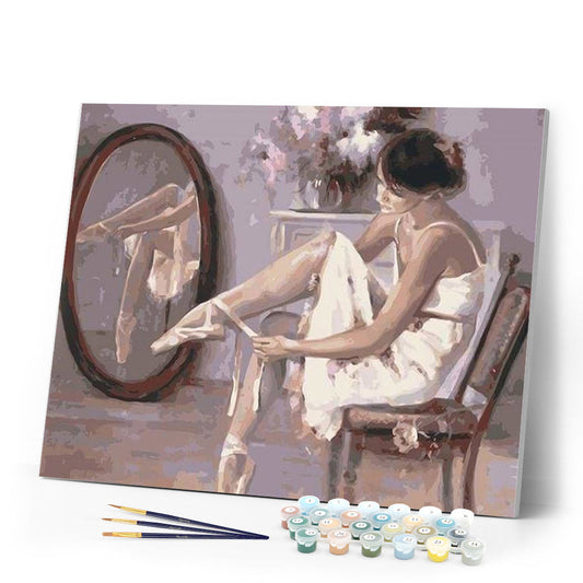 Preparing ballerina shoes