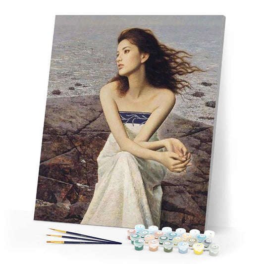 Woman on Rocks at the Beach