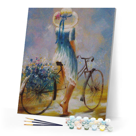 Young woman on a bicycle