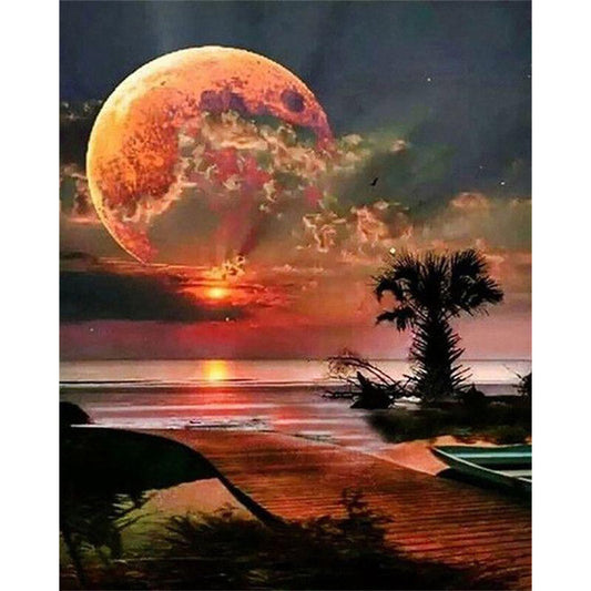 Full Moon and beach front