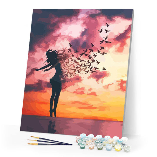 Women and Birds at Sunrise