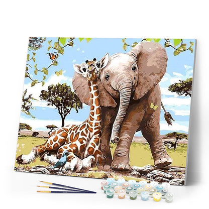 Elephant & Giraffe friends