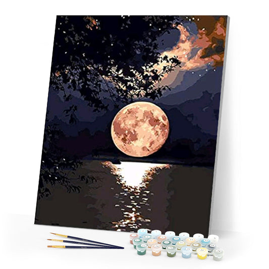 Moon Reflection on the Lake
