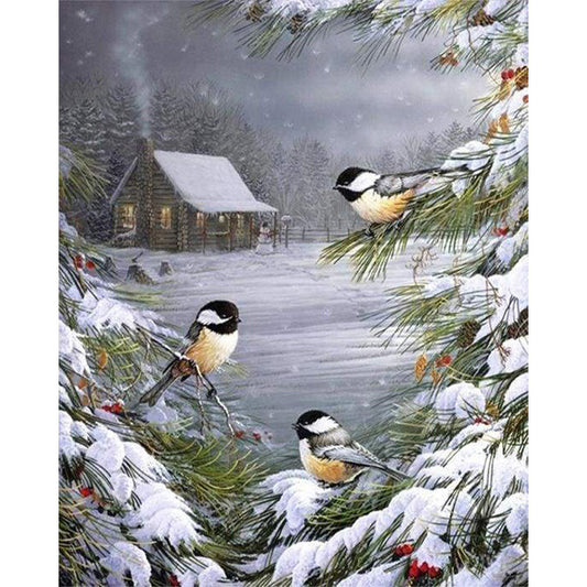 Three Birds in the Snow