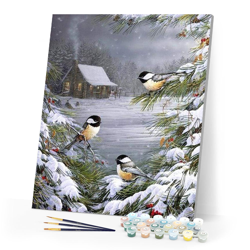 Three Birds in the Snow