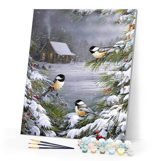 Three Birds in the Snow