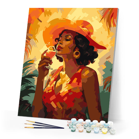 Art Deco Woman with a Glass