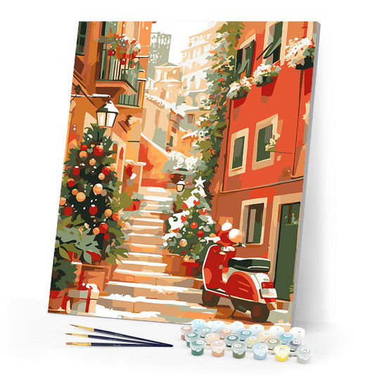 Christmas Staircase Scene