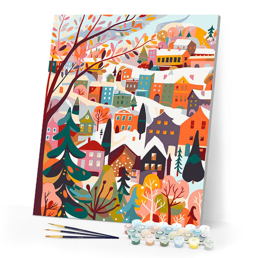 Colorful Winter Village