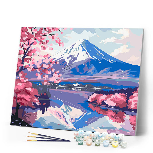 Mount Fuji and Sakura Lake