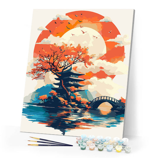 Pagoda Under the Rising Sun