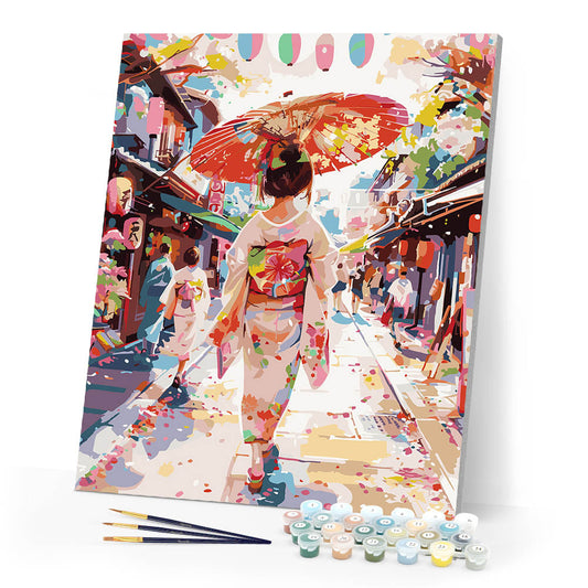 Yukata Girl on Festive Street