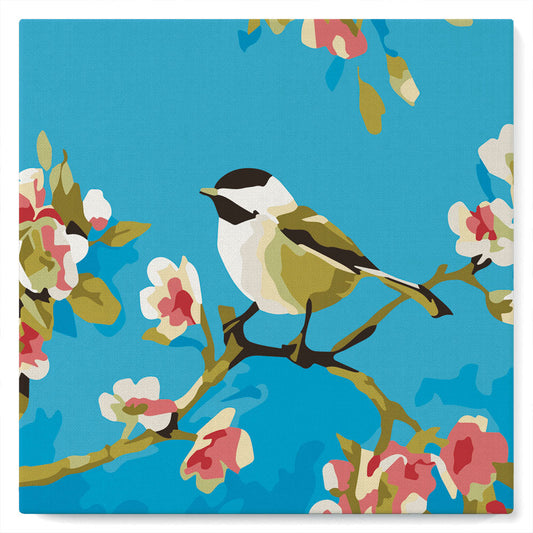Mini Paint by numbers 8x8 framed - Birds Painting