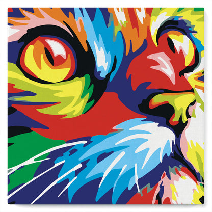 Mini Paint by numbers 8x8 framed - Feline Pop Art