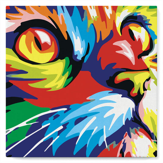 Mini Paint by numbers 8x8 framed - Feline Pop Art