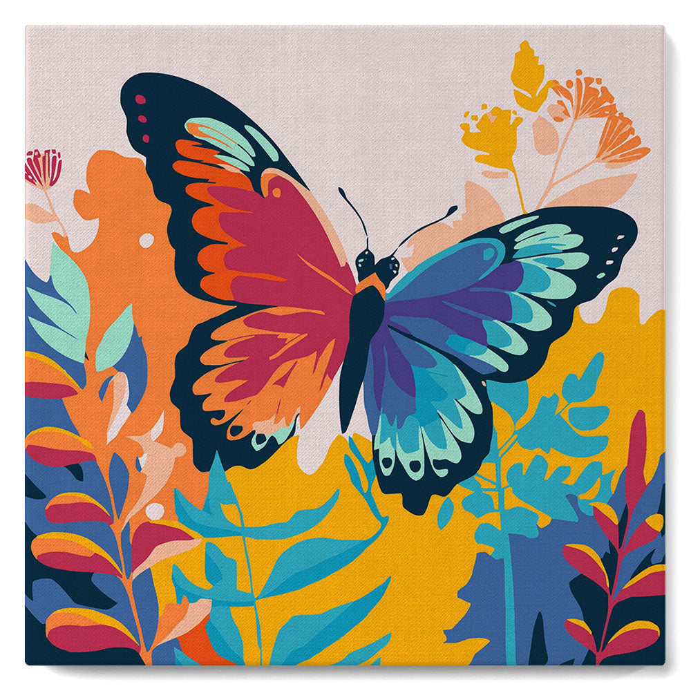 Mini Paint by numbers 8x8 framed - Tropical Butterfly