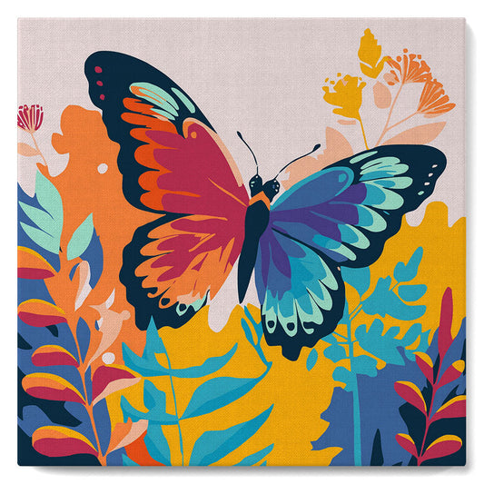 Mini Paint by numbers 8x8 framed - Tropical Butterfly