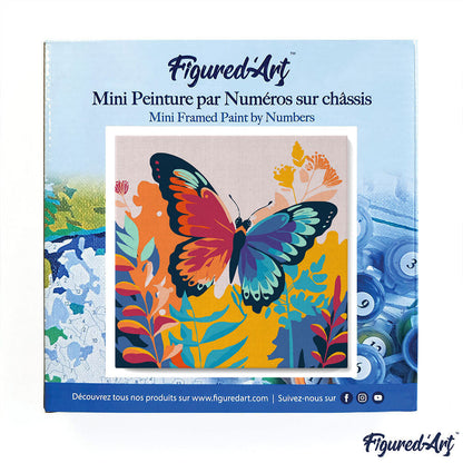 Mini Paint by numbers 8x8 framed - Tropical Butterfly