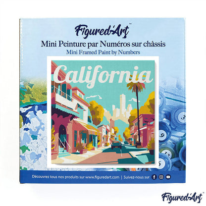 Mini Paint by numbers 8x8 framed - Travel Poster California Street