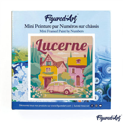 Mini Paint by numbers 8x8 framed - Travel Poster Lucerne