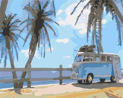 Minibus Picnic in a Beach
