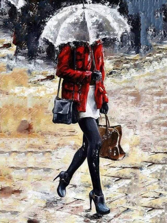 Woman walking in the Rain